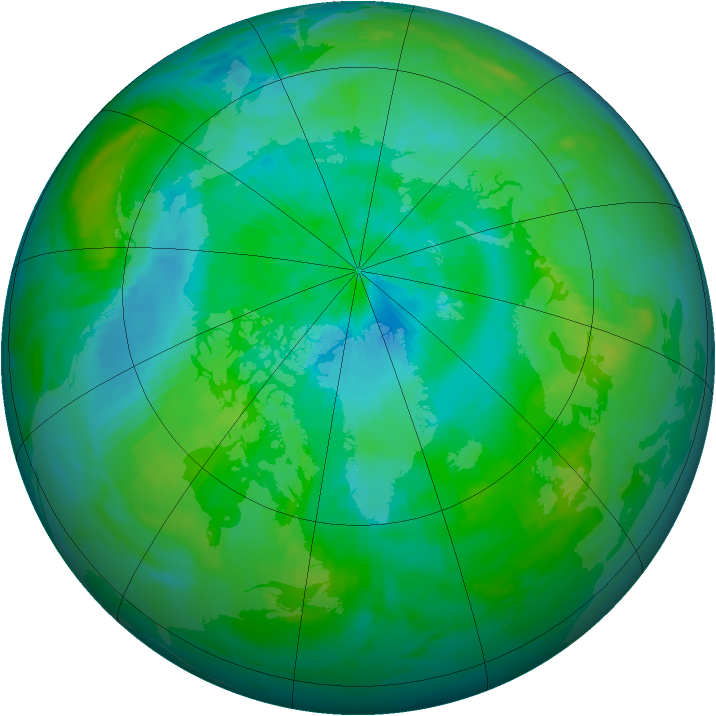 Arctic ozone map for 26 August 1986